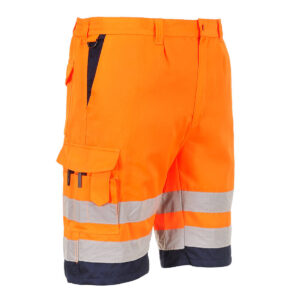 Pantaloni scurți Hi-Vis Lightweight Polycotton Hi-Vis Portocaliu/Navy