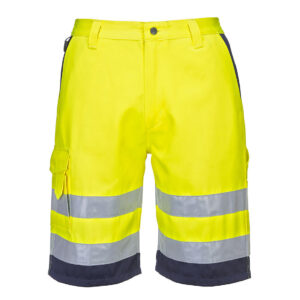 Pantaloni scurți Hi-Vis Lightweight Polycotton Hi-Vis Galben/Navy