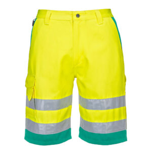 Pantaloni scurți Hi-Vis Lightweight Polycotton Hi-Vis Galben/Teal