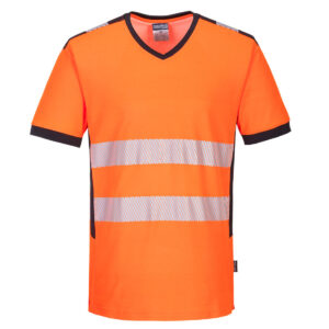 Tricou HiVis în V PW3 Portocaliu/Negru