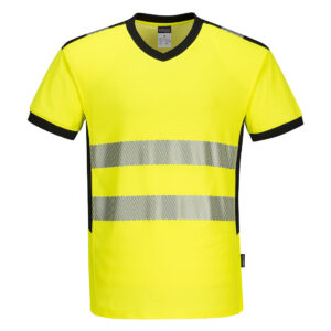 Tricou HiVis în V PW3 Galben/Negru