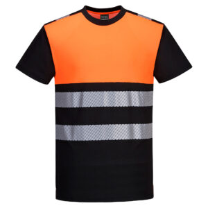 Tricou PW3 Hi Vis Clasa 1 Negru/Portocaliu