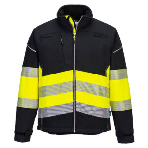 PW3 Jachetă Softshell Hi-Vis Clasa 1 Negru/Galben