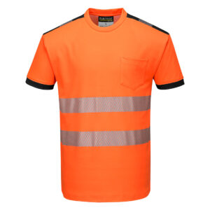 PW3 Tricou HiVis S/S Portocaliu/Negru