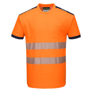 PW3 Tricou HiVis S/S Portocaliu/Navy