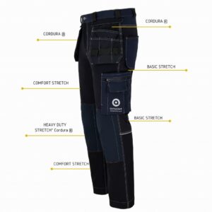 Pantaloni in talie AVAFLEX negru/bleumarin
